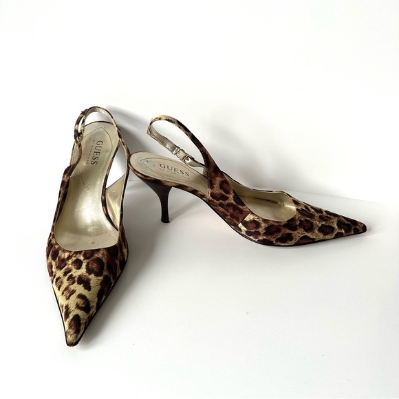 🟢 Guess By Marciano Leopard Print Pointed Toe Sling Back - US 7.5 - CLEARANCE - Picture 8 of 14